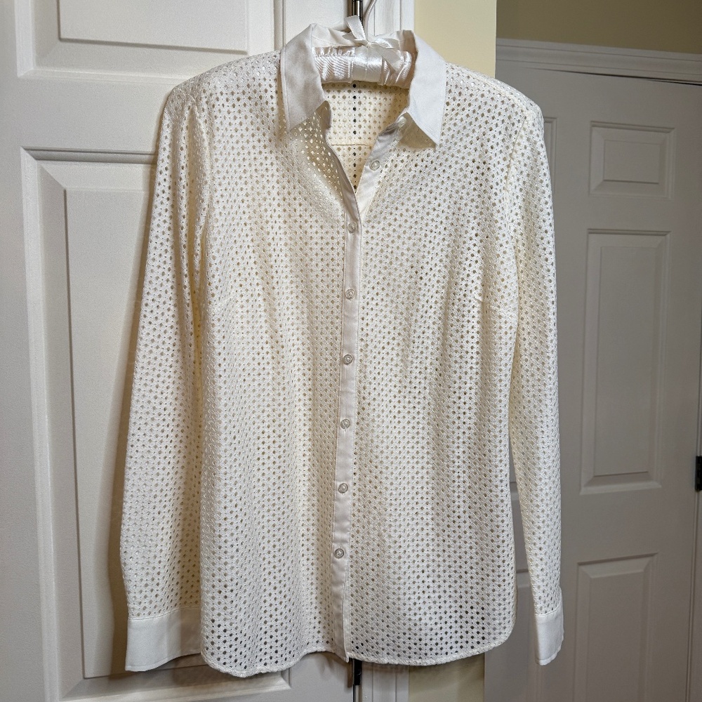 NWOT Ann Taylor Size 10 Ecru Evening Shirt